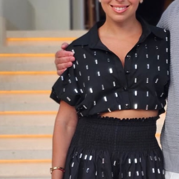 Black 2 piece outfit with embellishments